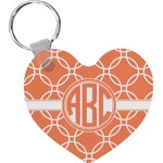 Linked Circles Heart Plastic Keychain w/ Monogram