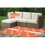 Linked Circles Indoor / Outdoor Rug - Custom Size w/ Monogram