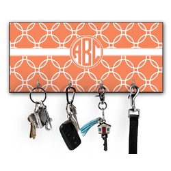 Linked Circles Key Hanger w/ 4 Hooks w/ Monogram