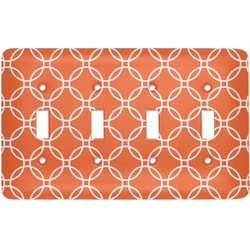 Linked Circles Light Switch Cover (4 Toggle Plate)