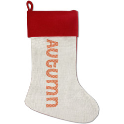 Linked Circles Red Linen Stocking (Personalized)