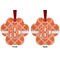 Linked Circles Metal Paw Ornament - Front and Back