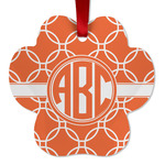 Linked Circles Metal Paw Ornament - Double Sided w/ Monogram