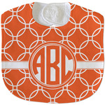 Linked Circles Velour Baby Bib w/ Monogram