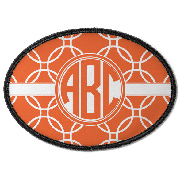 Custom Linked Circles Iron On Oval Patch w/ Monogram