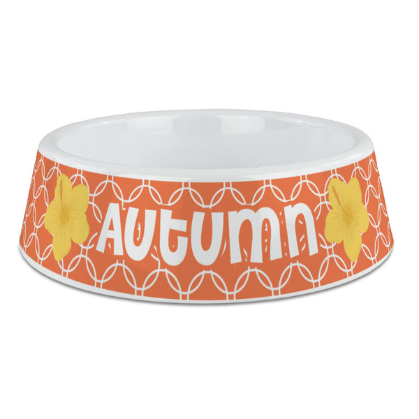 Custom Linked Circles Plastic Dog Bowl - Large (Personalized)