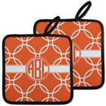 Linked Circles Pot Holders - Set of 2 w/ Monogram