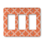 Linked Circles Rocker Style Light Switch Cover - Three Switch