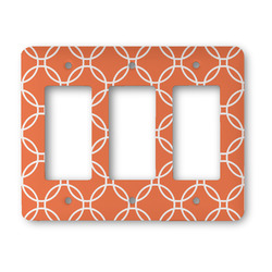 Linked Circles Rocker Style Light Switch Cover - Three Switch