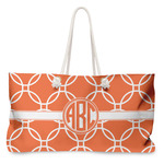 Linked Circles Large Tote Bag with Rope Handles (Personalized)