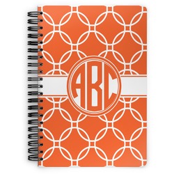 Linked Circles Spiral Notebook - 7x10 w/ Monogram