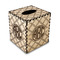 Linked Circles Square Tissue Box Covers - Wood - Front