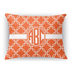 Linked Circles Rectangular Throw Pillow Case (Personalized)