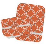 Linked Circles Burp Cloths - Fleece - Set of 2 w/ Monogram