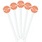 Linked Circles White Plastic 5.5" Stir Stick - Fan View