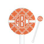 Linked Circles 5.5" Round Plastic Stir Sticks - White - Single Sided (Personalized)