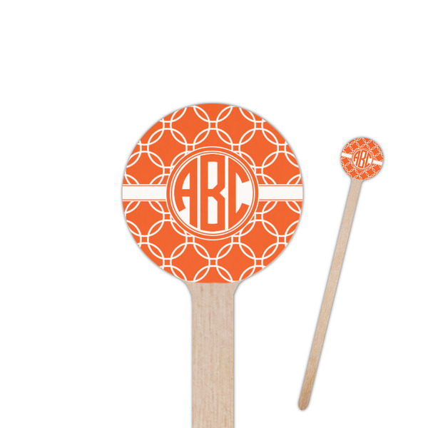 Custom Linked Circles 7.5" Round Wooden Stir Sticks - Double Sided (Personalized)