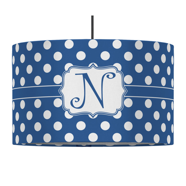 Custom Polka Dots 12" Drum Pendant Lamp - Fabric (Personalized)