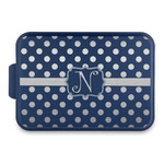 Polka Dots Aluminum Baking Pan with Navy Lid (Personalized)