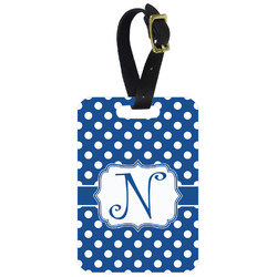 Polka Dots Metal Luggage Tag w/ Initial