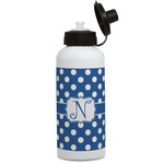 Polka Dots Water Bottles - Aluminum - 20 oz - White (Personalized)