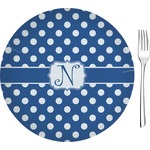 Polka Dots 8" Glass Appetizer / Dessert Plates - Single or Set (Personalized)