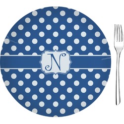 Polka Dots Glass Appetizer / Dessert Plate 8" (Personalized)