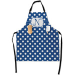 Polka Dots Apron With Pockets w/ Initial