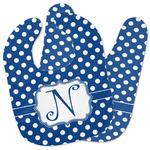 Polka Dots Baby Bib w/ Initial