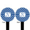 Polka Dots Black Plastic 6" Food Pick - Round - Double Sided - Front & Back
