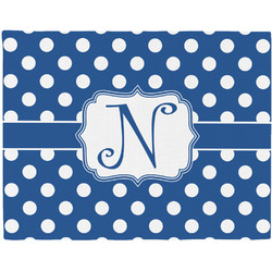 Polka Dots Woven Fabric Placemat - Twill w/ Initial
