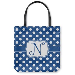 Polka Dots Canvas Tote Bag - Small - 13"x13" (Personalized)