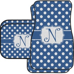 Polka Dots Car Floor Mats Set - 2 Front & 2 Back (Personalized)