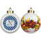 Polka Dots Ceramic Christmas Ornament - Poinsettias (APPROVAL)