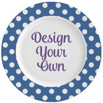 Polka Dots Ceramic Dinner Plates (Set of 4) (Personalized)