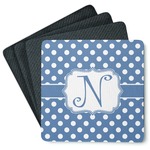 Polka Dots Square Rubber Backed Coasters - Set of 4 (Personalized)