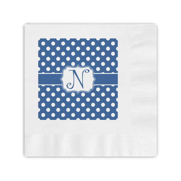 Custom Polka Dots Coined Cocktail Napkins (Personalized)