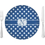 Polka Dots 10" Glass Lunch / Dinner Plates - Single or Set (Personalized)