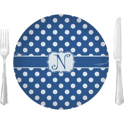 Polka Dots Glass Lunch / Dinner Plate 10" (Personalized)