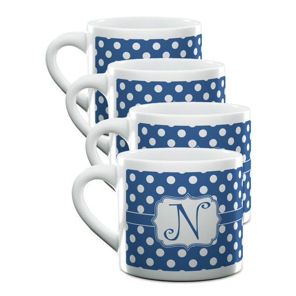 Custom Polka Dots Double Shot Espresso Cups - Set of 4 (Personalized)