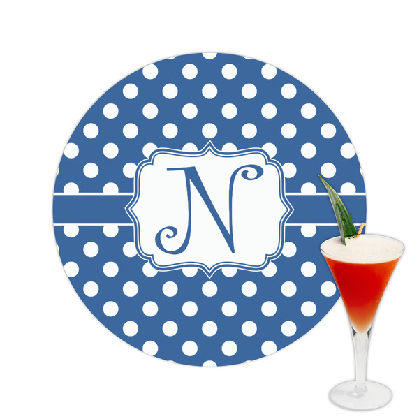 Custom Polka Dots Printed Drink Topper -  2.5" (Personalized)