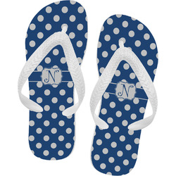 Polka Dots Flip Flops - XSmall (Personalized)