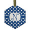 Polka Dots Frosted Glass Ornament - Hexagon