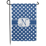 Polka Dots Small Garden Flag - Double Sided w/ Initial