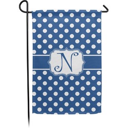 Polka Dots Small Garden Flag - Double Sided w/ Initial