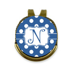 Polka Dots Golf Ball Marker - Hat Clip - Gold