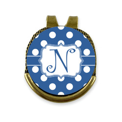 Polka Dots Golf Ball Marker - Hat Clip - Gold