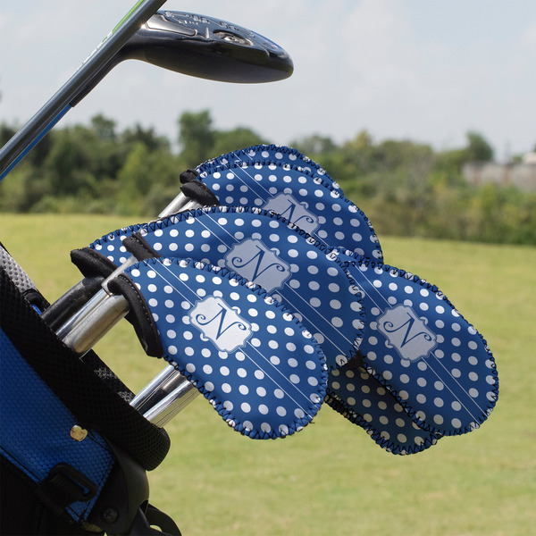 Custom Polka Dots Golf Club Iron Cover - Set of 9 (Personalized)