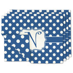 Polka Dots Double-Sided Linen Placemat - Set of 4 w/ Initial