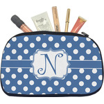 Polka Dots Makeup / Cosmetic Bag - Medium w/ Initial